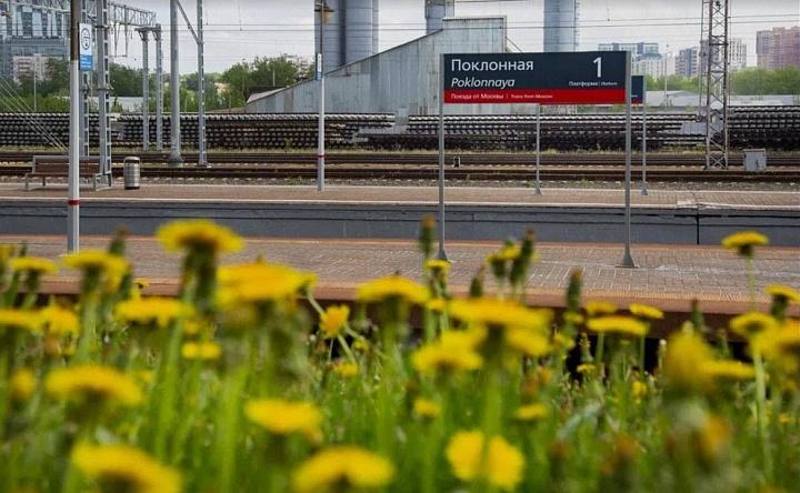 Территории у станции «Поклонная» на западе Москвы начали приводить в порядок
